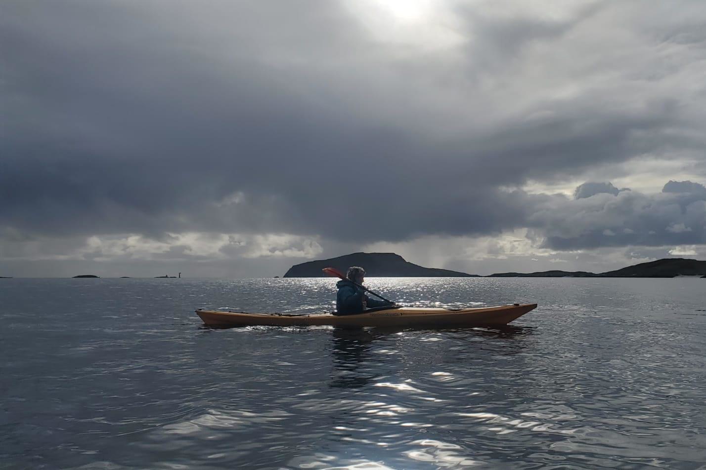 Helena in a kayak near Barra
