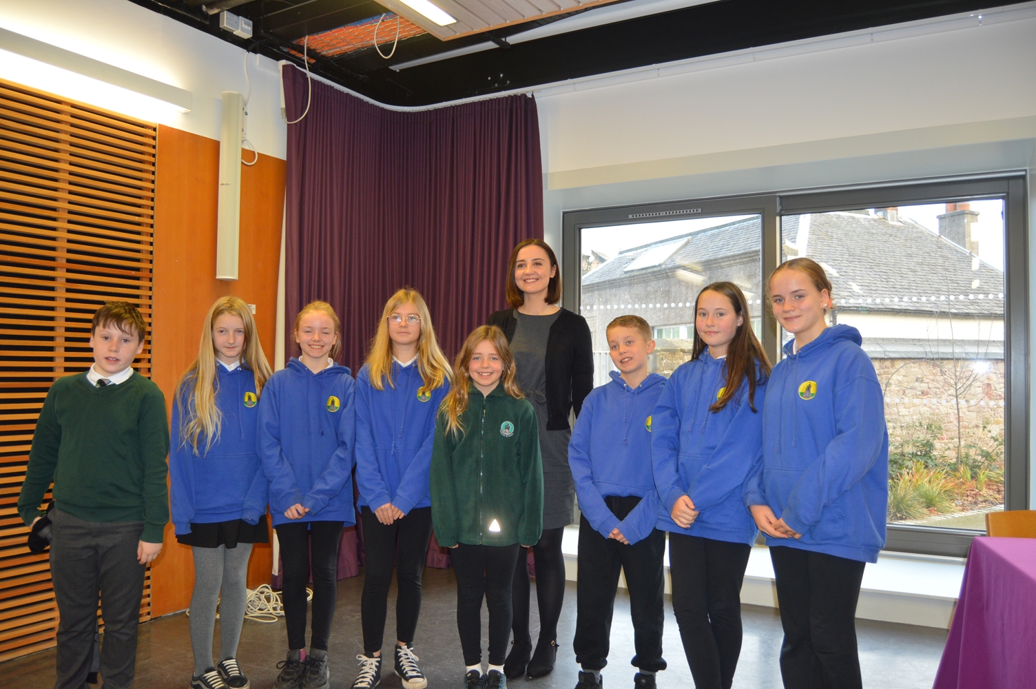 Pupils with Mairi McAllan